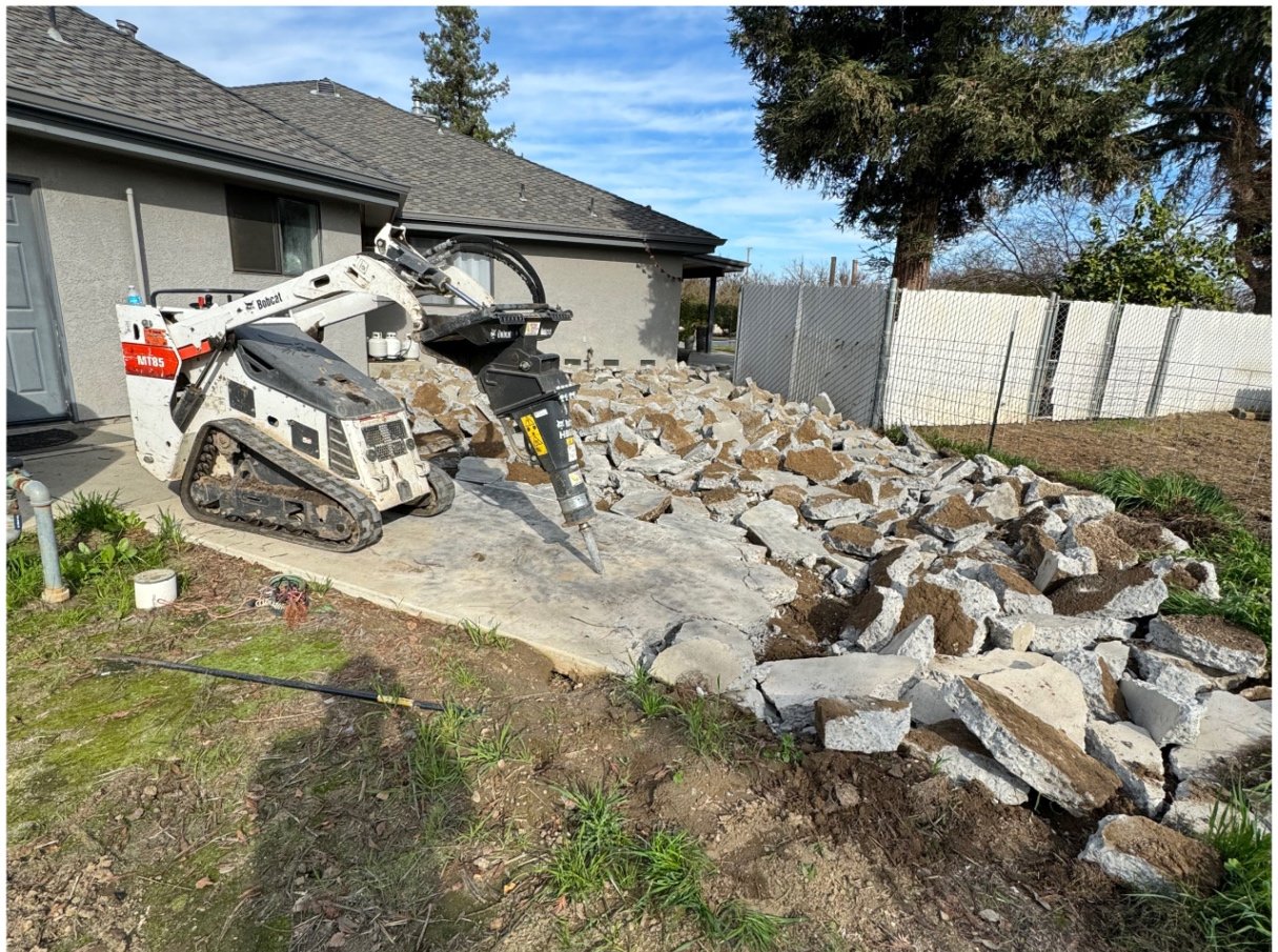 Concrete breaking & removal — before